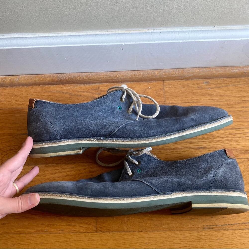 Ted Baker London | Chock Oxford Suede Derby Shoes Blue Size 13 - Picture 7 of 11